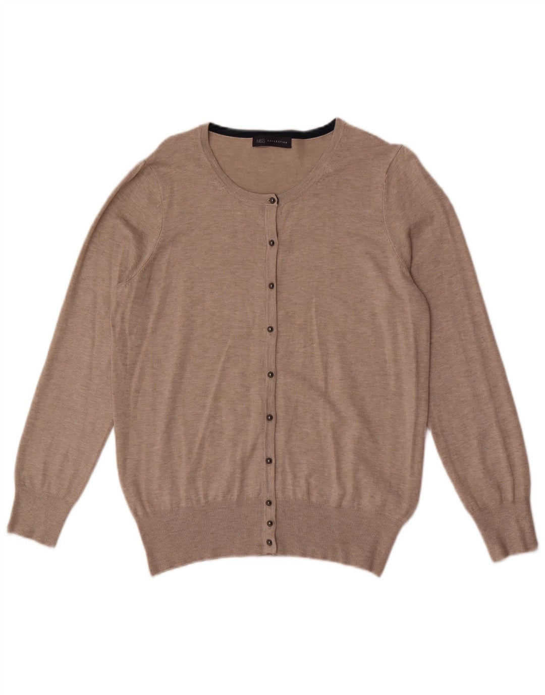Marks & Spencer Damen Strickjacke Pullover UK 16 Large Beige Viskose