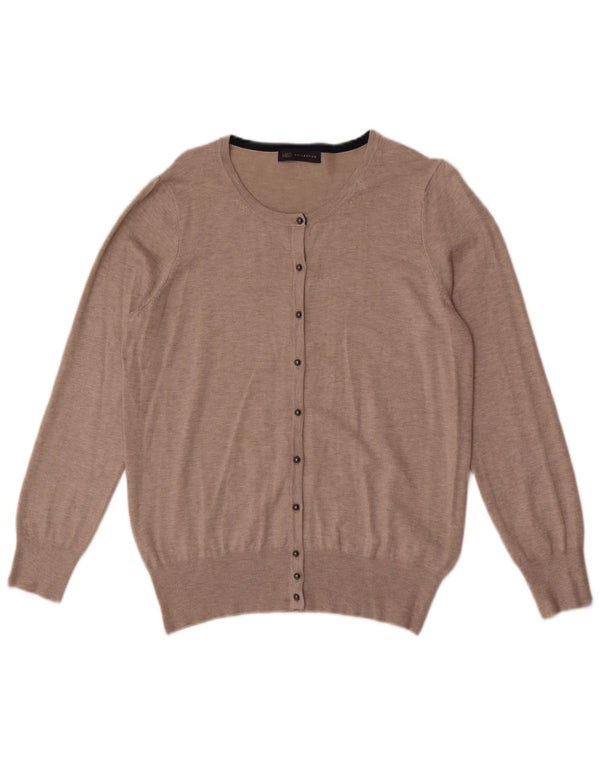 Marks & Spencer Damen Strickjacke Pullover UK 16 Large Beige Viskose