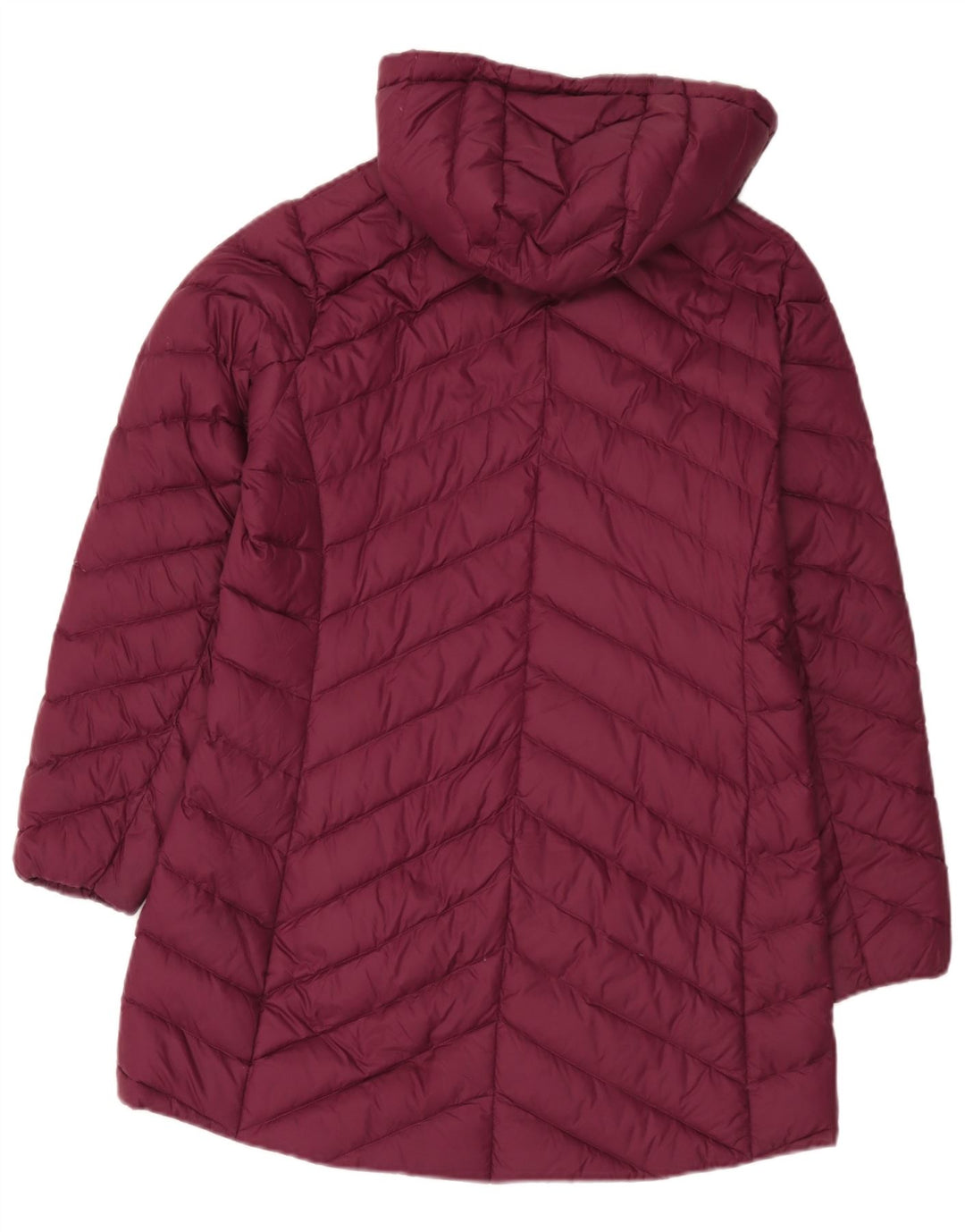 Marks & Spencer Wattierter Damenmantel mit Kapuze, UK 12, mittleres Burgunderrot, Polyamid