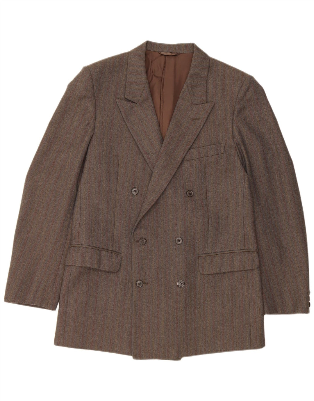 Vintage Herren Zweireiher Blazer Jacke IT 50 Große graue Nadelstreifen