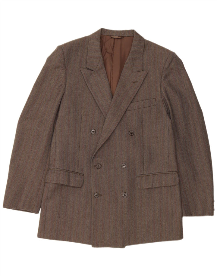 Vintage Herren Zweireiher Blazer Jacke IT 50 Große graue Nadelstreifen