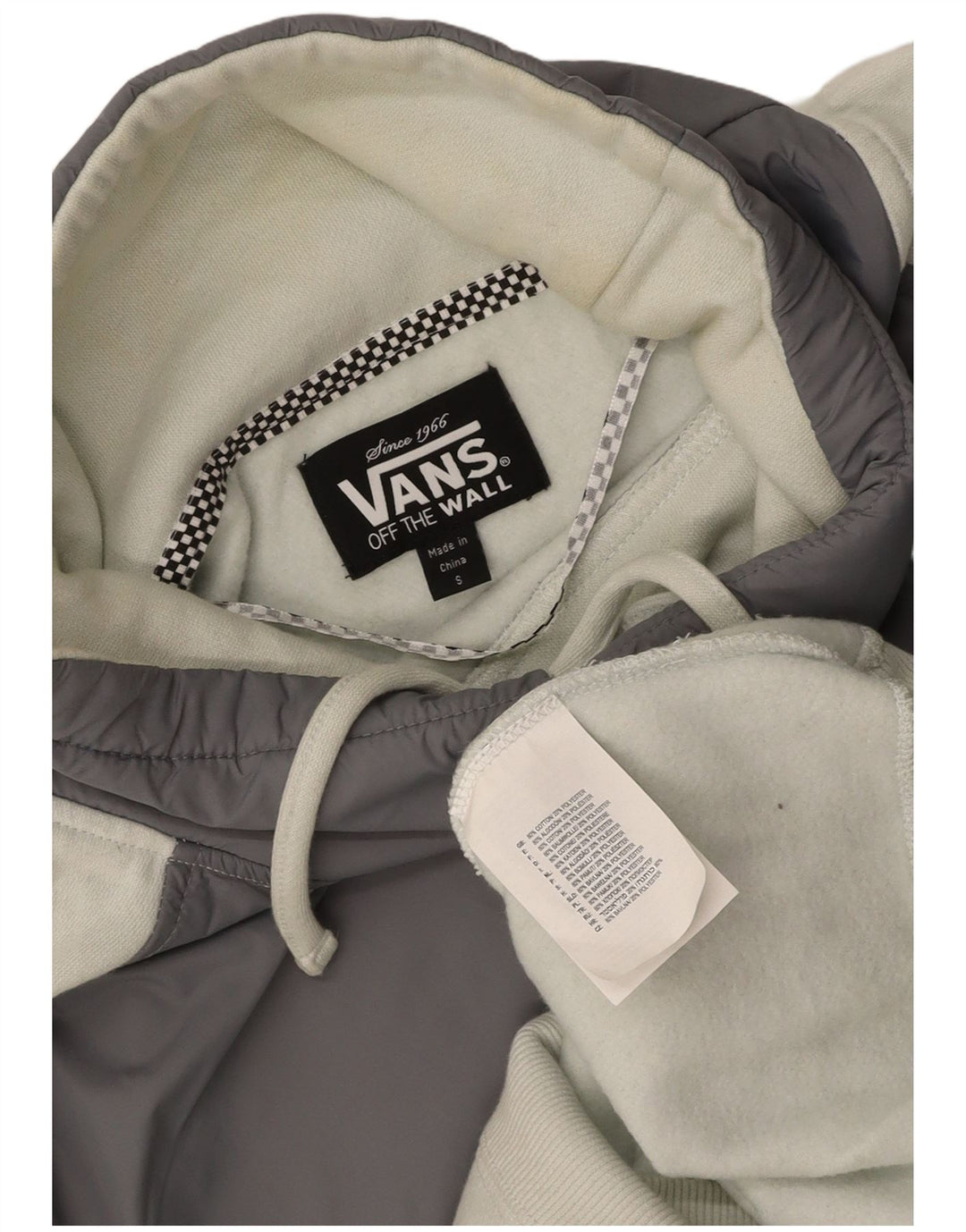 VANS Damen-Sweatshirt-Pullover UK 10 Small Weiße Colourblock-Baumwolle