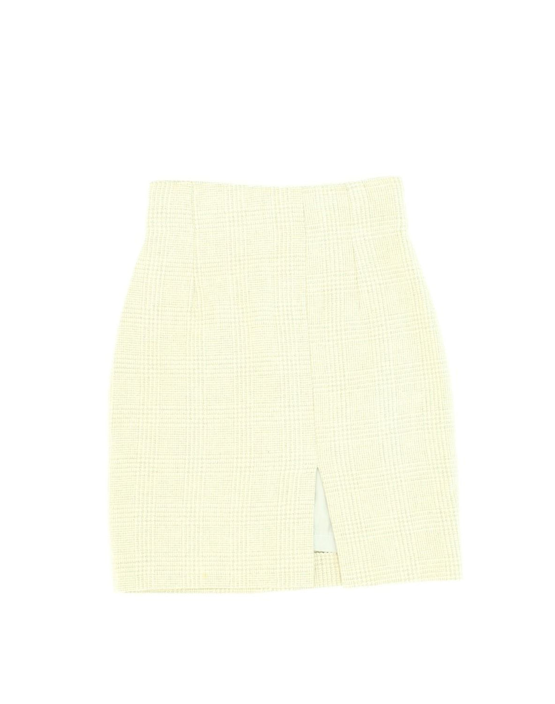 VINTAGE Womens Straight Skirt W24 XS Off White Check Wool | Vintage Vintage | Thrift | Second-Hand Vintage | Used Clothing | Messina Hembry 