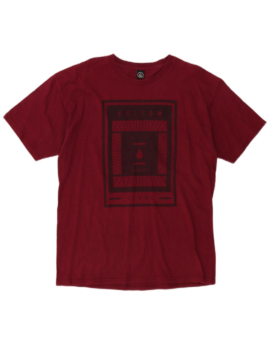 Volcom Herren T-Shirt mit Grafik, Größe L, Burgunderrot