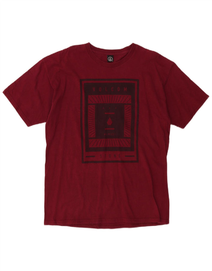 Volcom Herren T-Shirt mit Grafik, Größe L, Burgunderrot