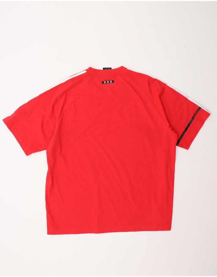 Adidas Herren T-Shirt Top XL Rot Colourblock