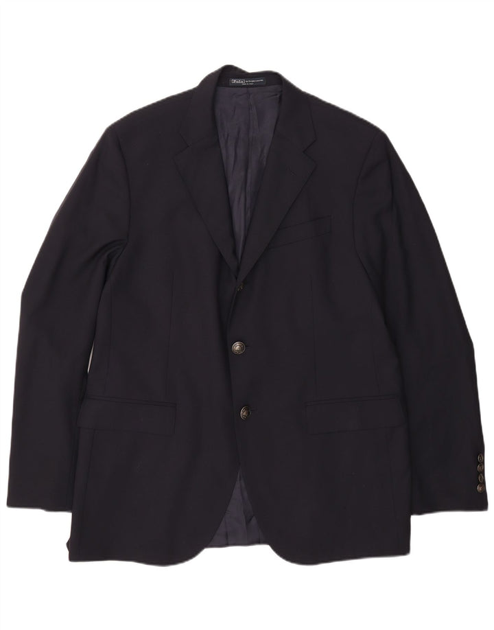 Polo Ralph Lauren Herren 2-Knopf-Blazerjacke IT 54 XL Marineblaue Wolle