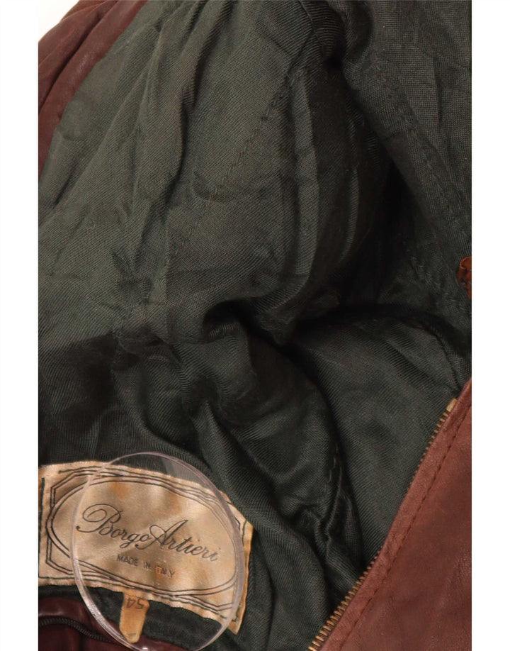 Borgo Arthieri Herren-Leder-Bikerjacke IT 54 2XL Braun