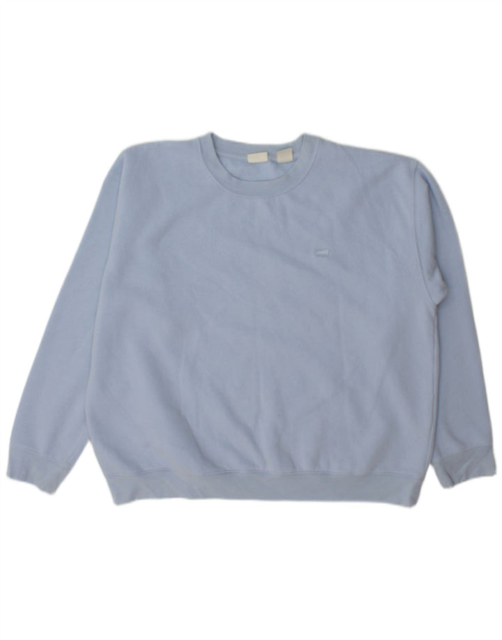Levi's Damen-Sweatshirt-Pullover UK 16 Large Blaue Baumwolle
