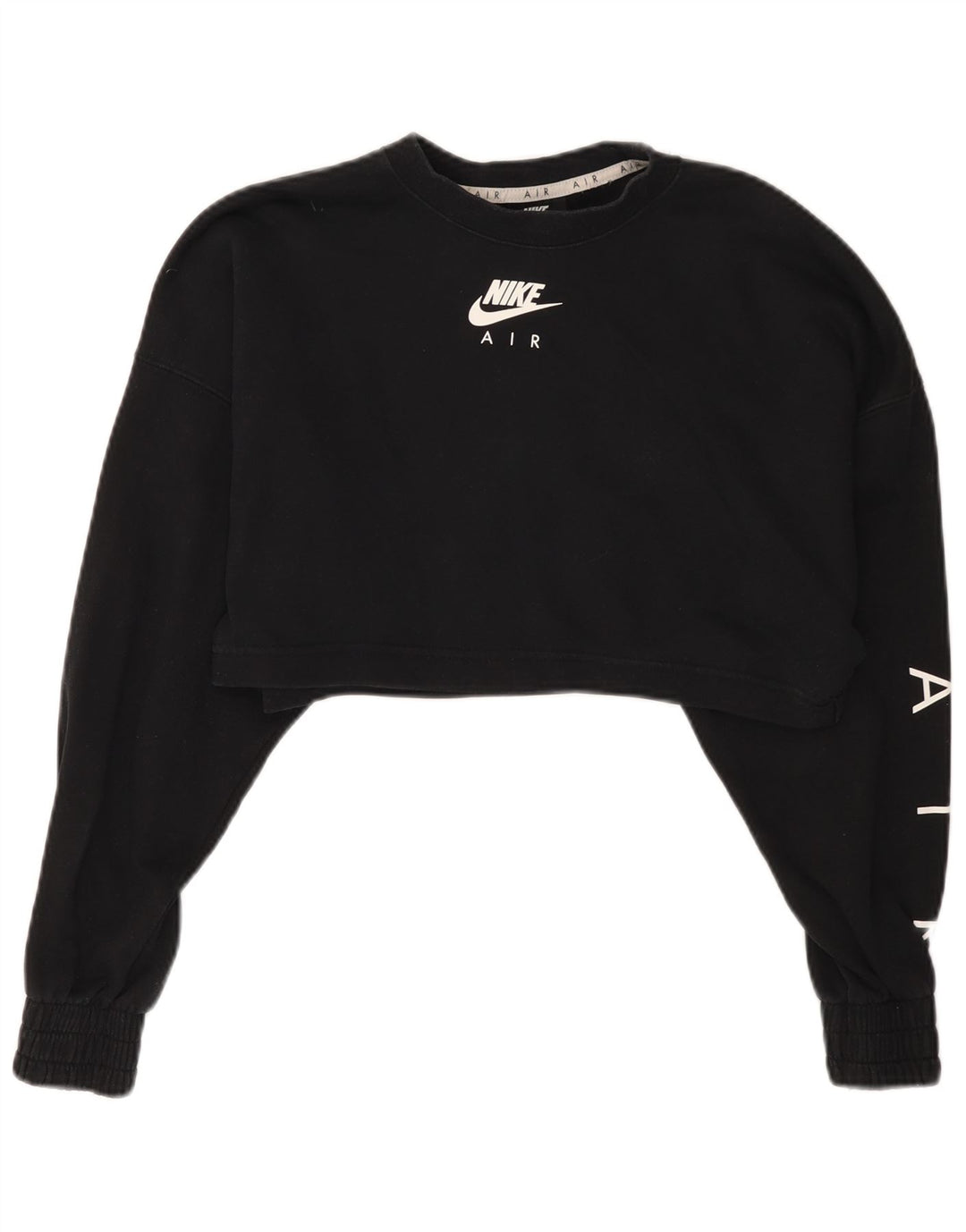Nike Damen-Sweatshirt mit übergroßem Crop-Grafikmotiv, Gr. 10, Größe S, Schwarz