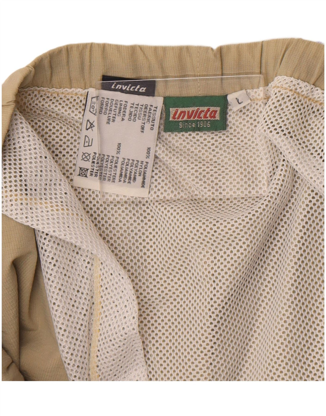 Invicta Herren-Badeshorts mit Grafik, groß, beige, Colourblock-Polyamid