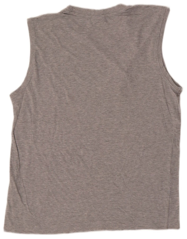 Ellesse Mens Graphic Vest Top XL Grau gesprenkelte Baumwolle