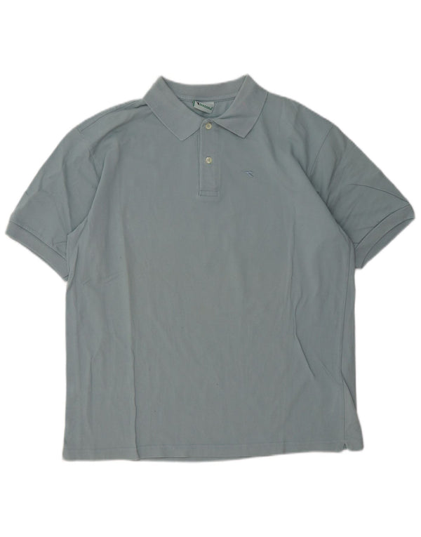 Diadora Herren-Poloshirt, große blaue Baumwolle