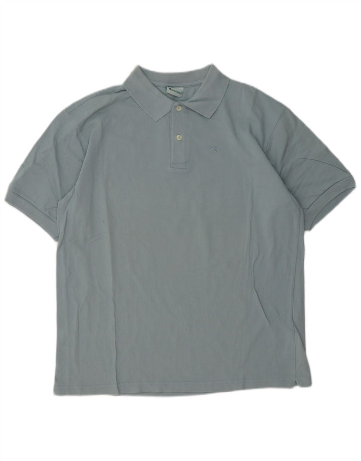 Diadora Herren-Poloshirt, große blaue Baumwolle