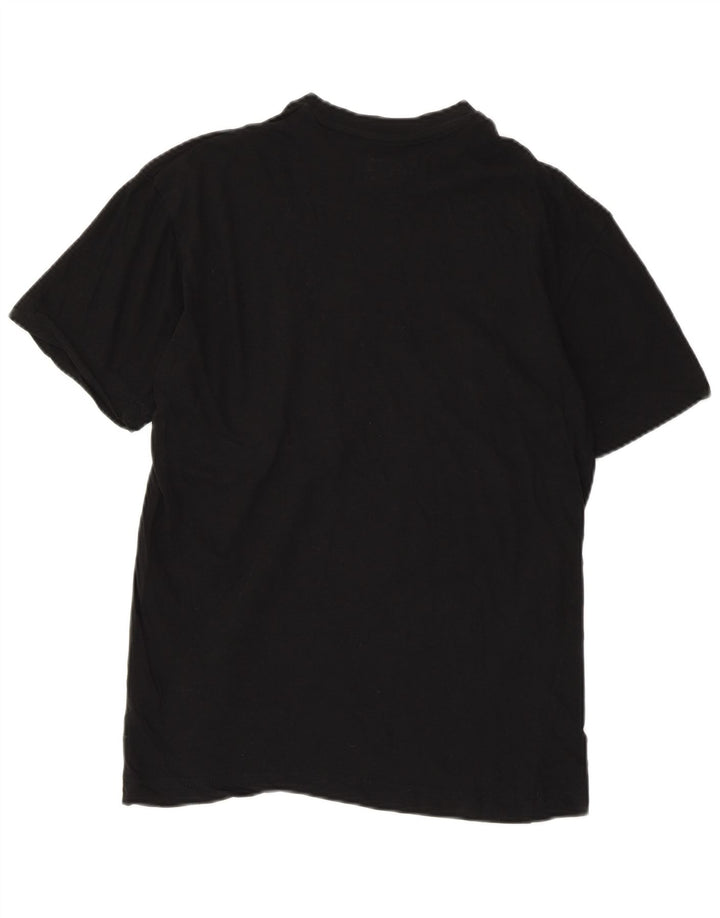 KAPPA Damen Grafik-T-Shirt-Oberteil UK 14 Large Schwarz Baumwolle