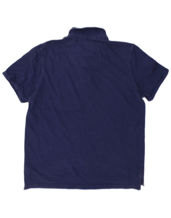 Crew Clothing Herren-Poloshirt aus mittelblauer Baumwolle