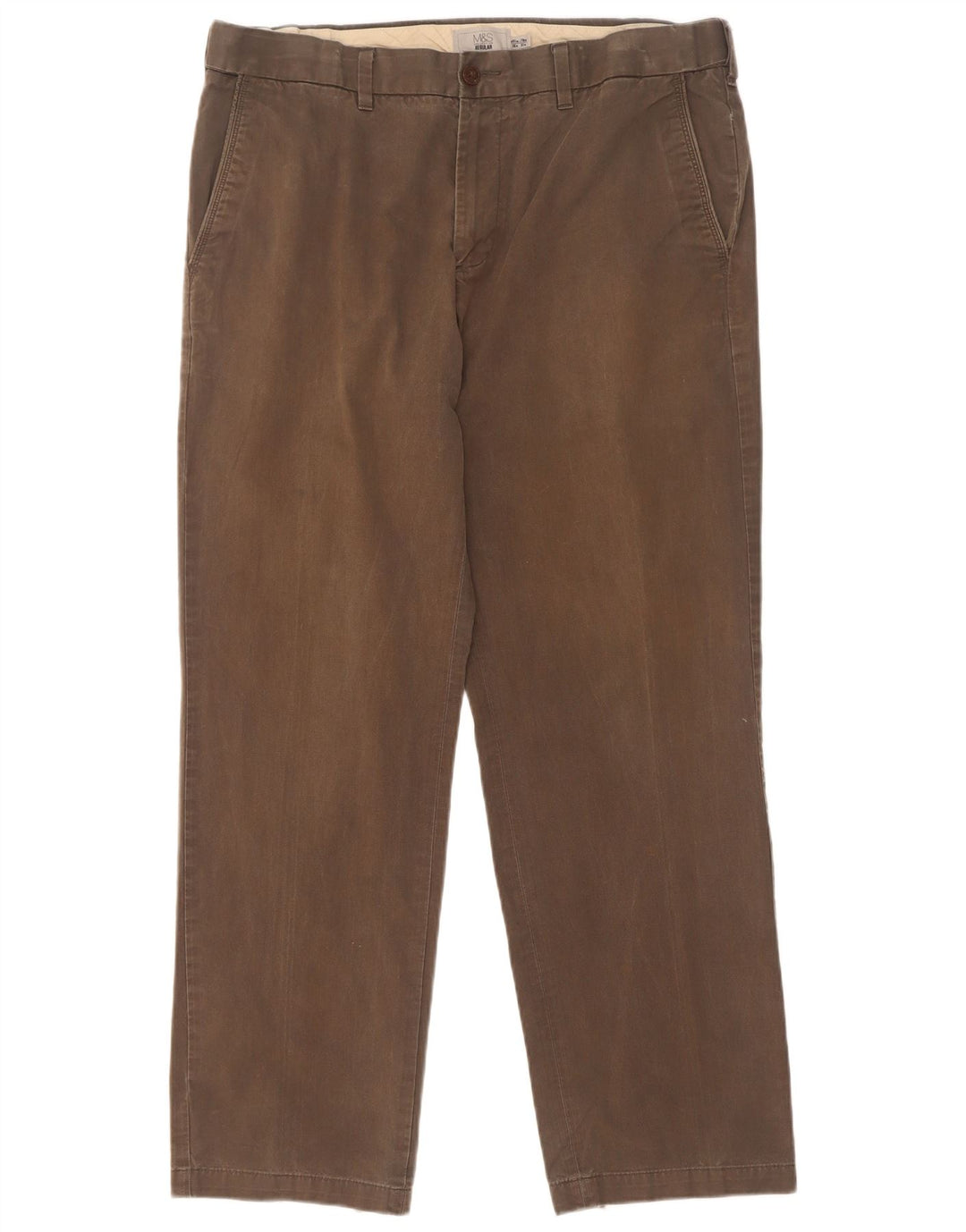 Marks & Spencer Herren-Chinohose, normal, W36, L31, Khaki, Baumwolle