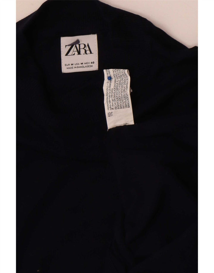 Zara Herren-Pullover mit Rundhalsausschnitt, mittlere marineblaue Viskose