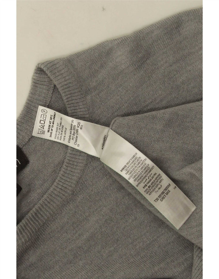 Marks & Spencer Herren-Pullover mit Rundhalsausschnitt, Größe L, Acryl, Grau