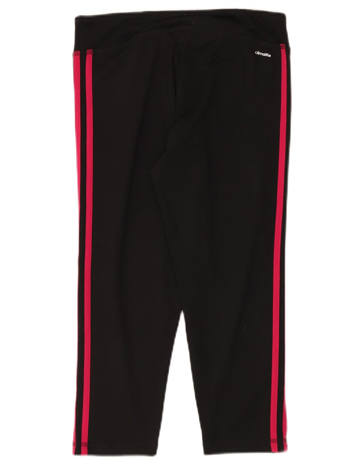 Adidas Damen Climalite Crop Leggings UK 12/14 Medium Schwarz Polyester