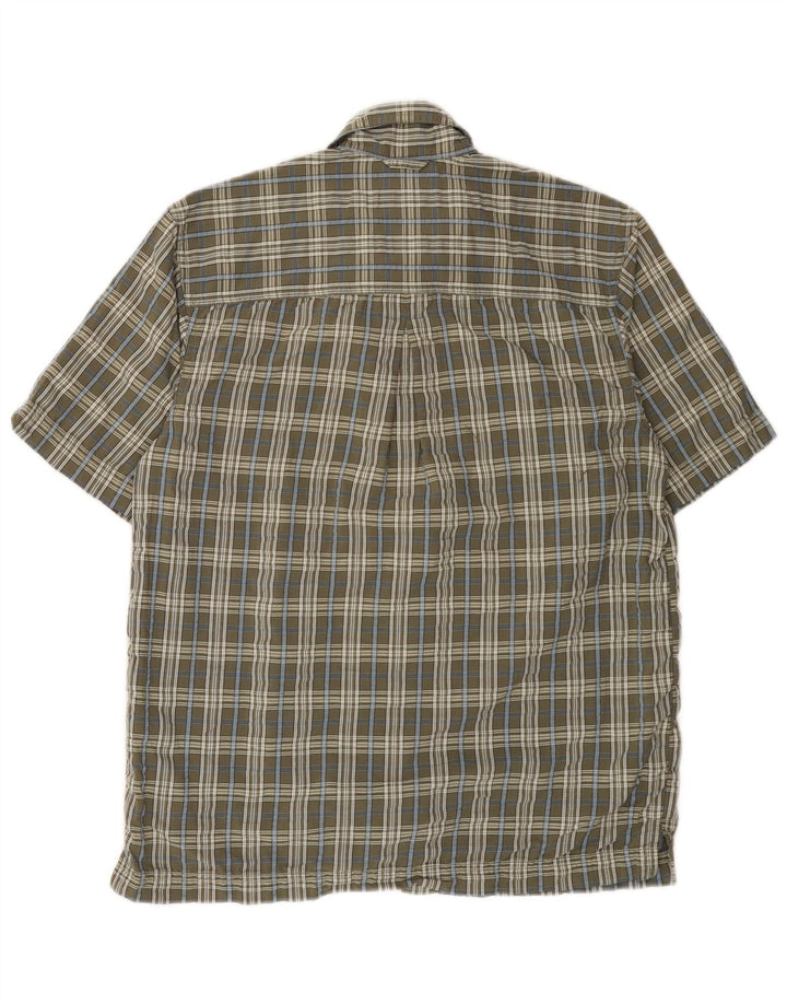 EDDIE BAUER Herren-Kurzarmhemd, klein, grau kariert, Baumwolle