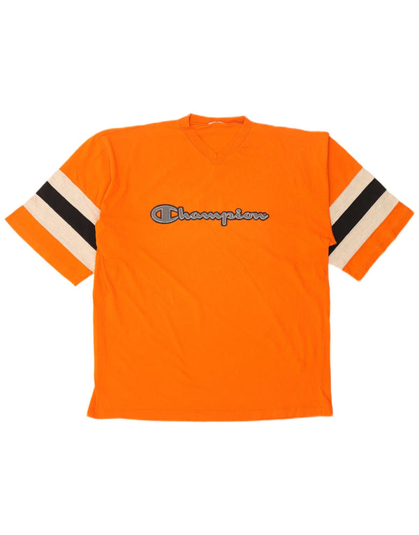 Champion Herren Grafik-T-Shirt-Oberteil XL Orange Farbblock
