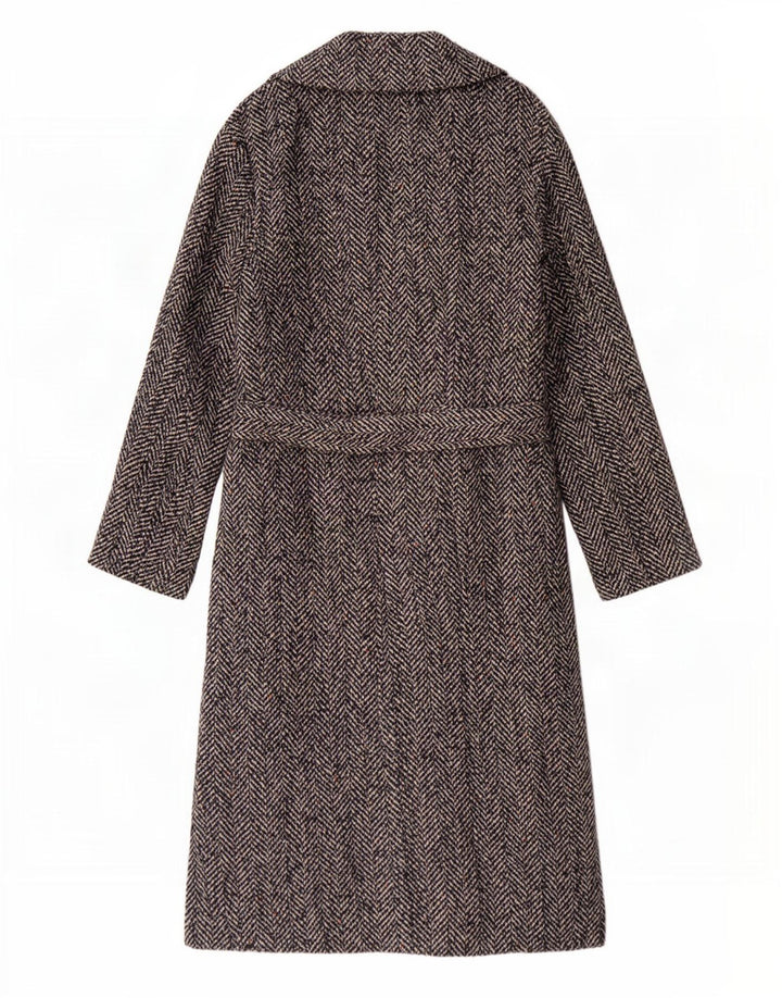 Topshop Damen Übergroßer Mantel UK 8 Small Schwarz Fischgrätenmuster