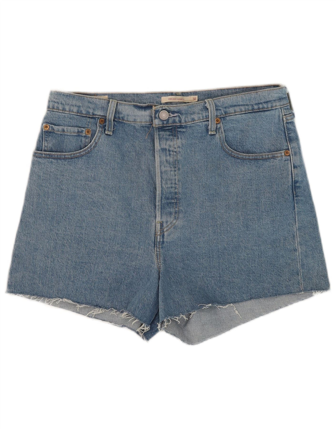 Levi's Damen Ribcage Denim Shorts W32 Große blaue Baumwolle
