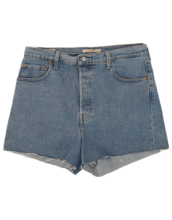 Levi's Damen Ribcage Denim Shorts W32 Große blaue Baumwolle