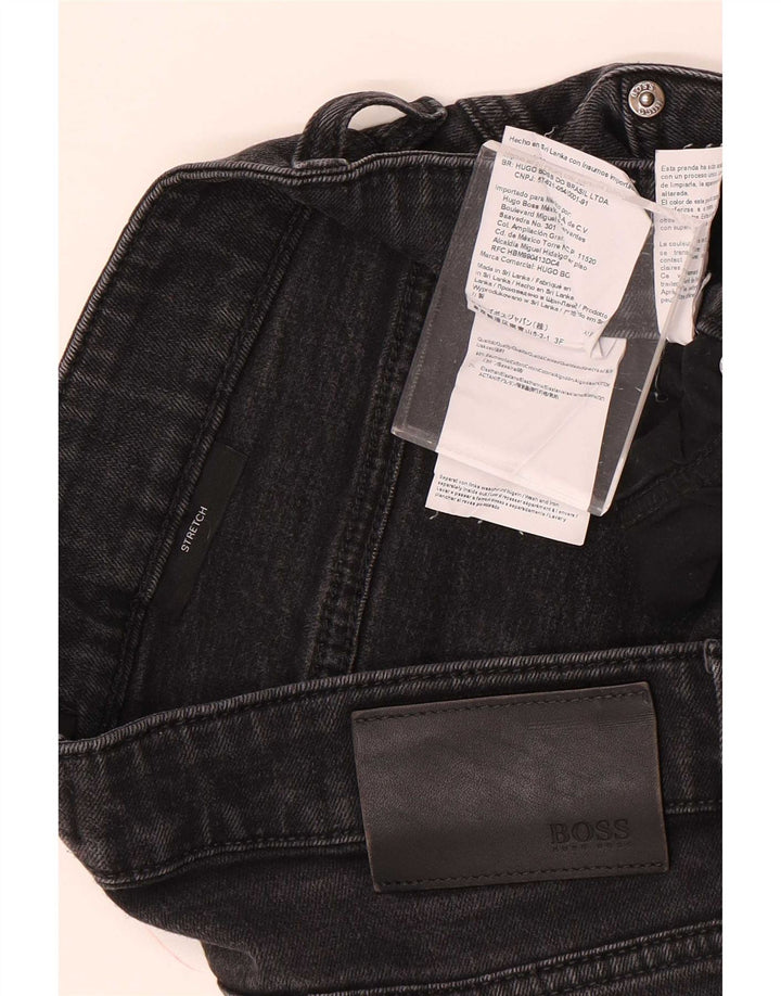 Hugo Boss Herren Stretch Straight Jeans W34 L30 Graue Baumwolle