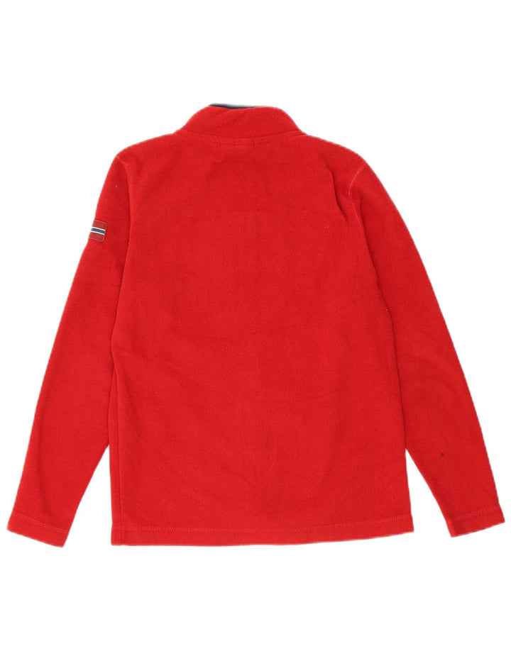 Napapijri Jungen-Fleecejacke mit Grafik, 9–10 Jahre, rotes Polyester