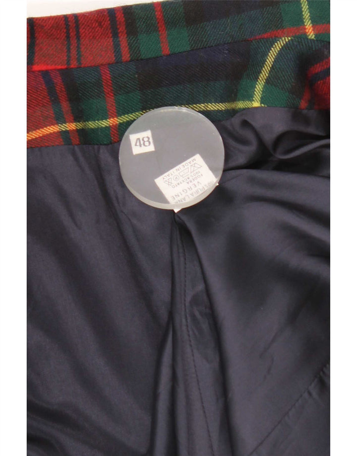 Vintage Damen 2-Knopf-Blazerjacke IT 48 XL Mehrfarbig kariert