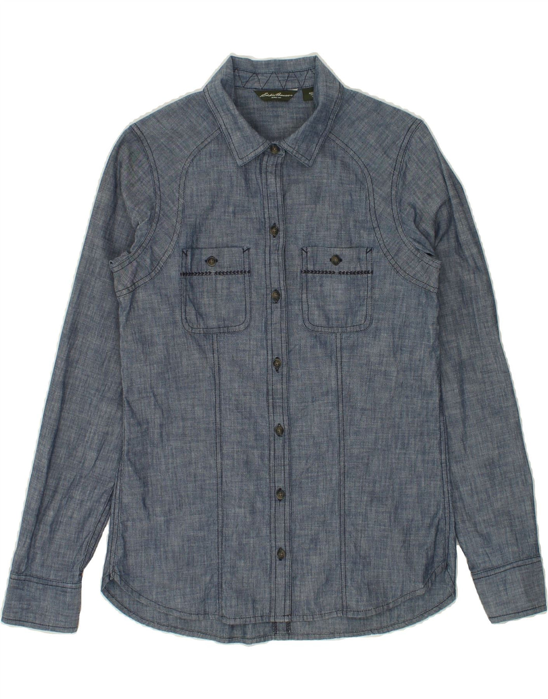 EDDIE BAUER Womens Shirt UK 6 XS Navy Blue Cotton Vintage Eddie Bauer and Second-Hand Eddie Bauer from Messina Hembry 