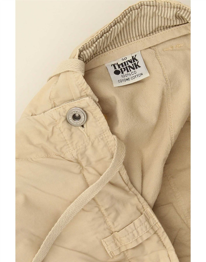 Think Pink Herren-Cargoshorts IT 50 Large W34 Beige Baumwolle