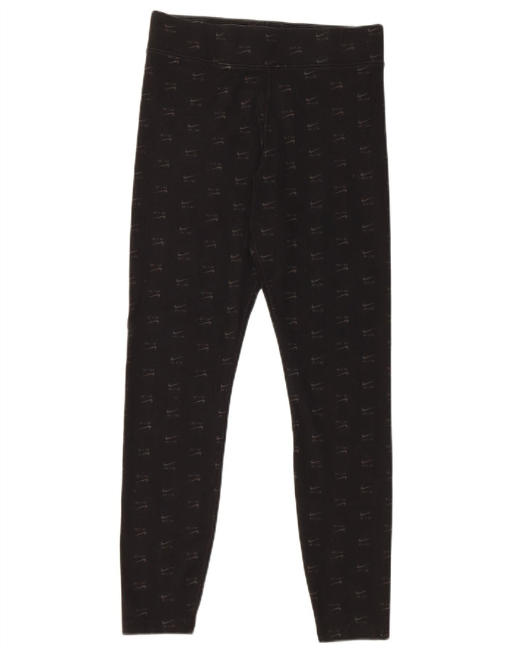 Nike Womens Graphic Leggings UK 12 Mittelschwarze Baumwolle