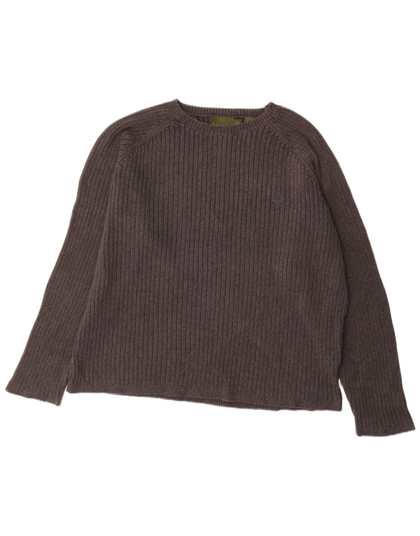 Timberland Herren-Pullover mit U-Boot-Ausschnitt, XL, graue Baumwolle