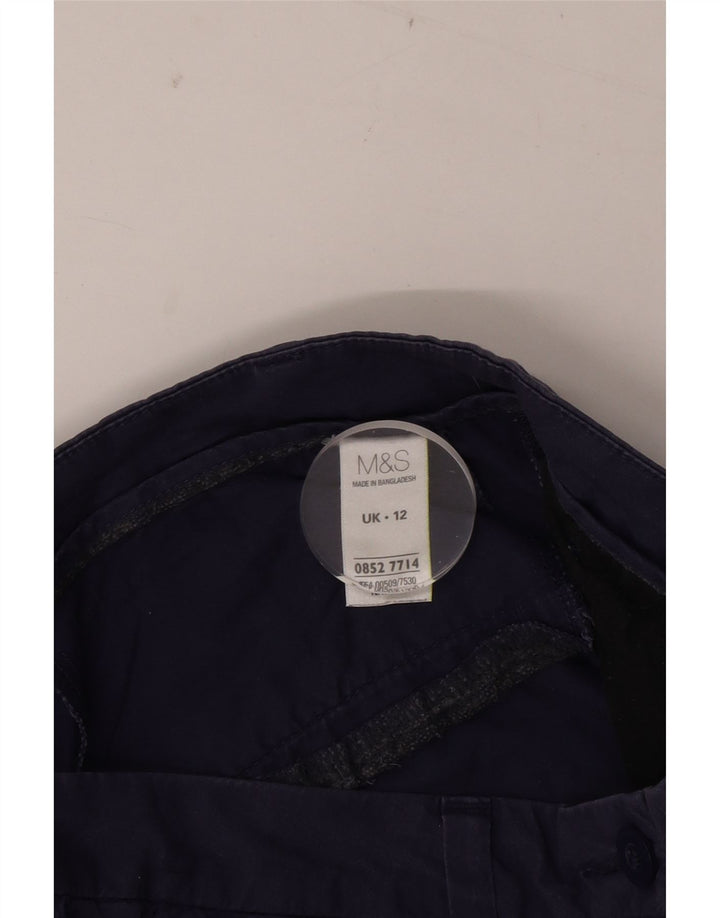 MARKS & SPENCER Damen Chinoshorts UK 12 Medium W30 Marineblaue Baumwolle
