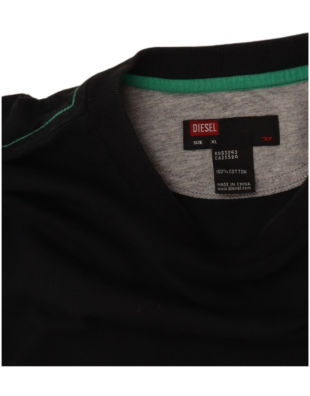 Diesel Herren Graphic Top Langarm XL Schwarz Baumwolle