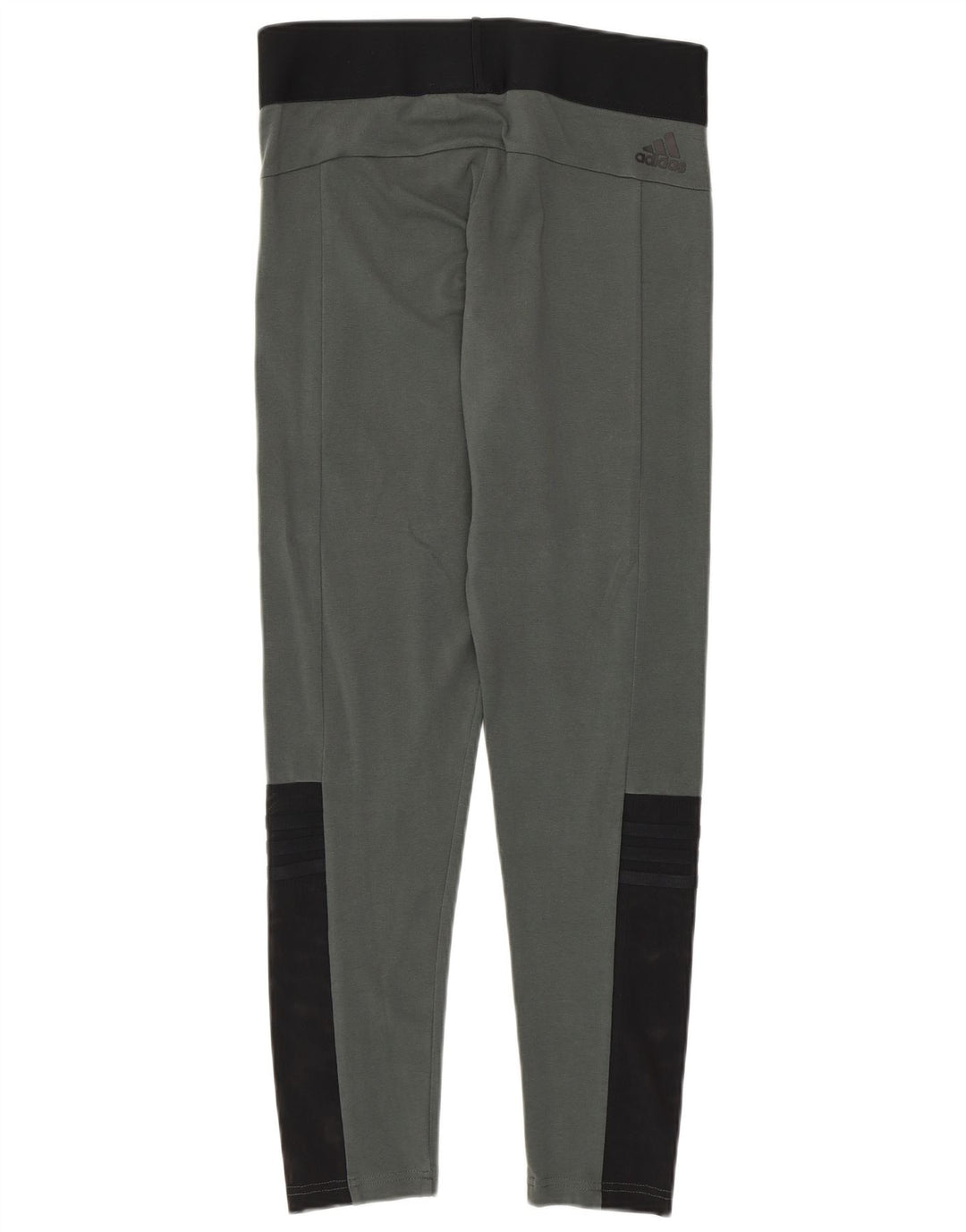 Adidas Damen Leggings UK 12/14 Mittelgraue Colourblock-Baumwolle