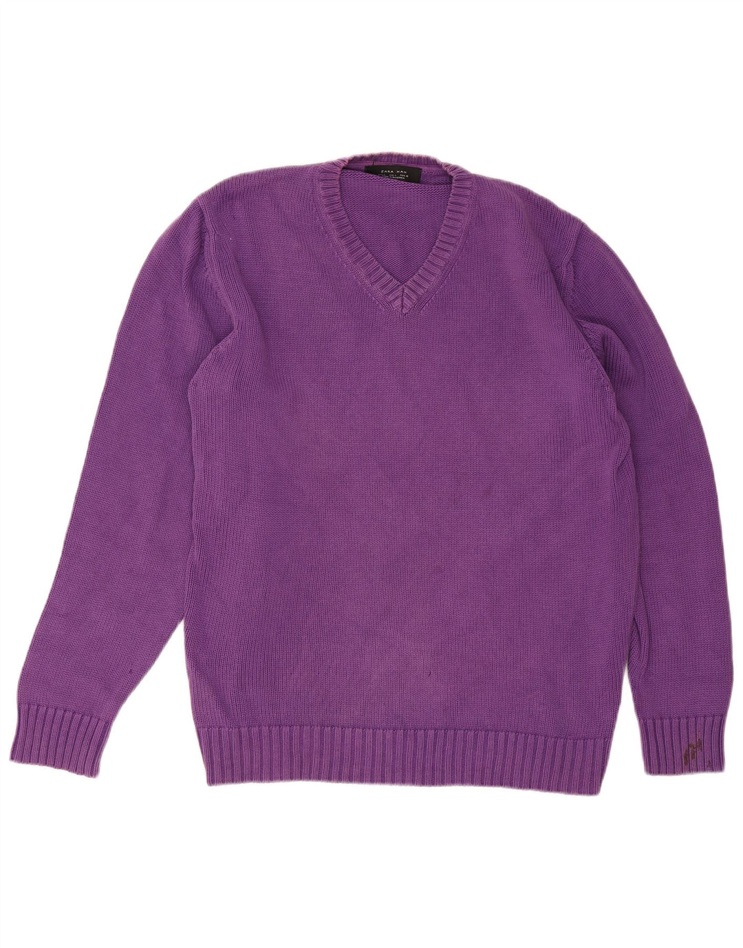Zara Herren-Pullover mit V-Ausschnitt, Größe L, Lila
