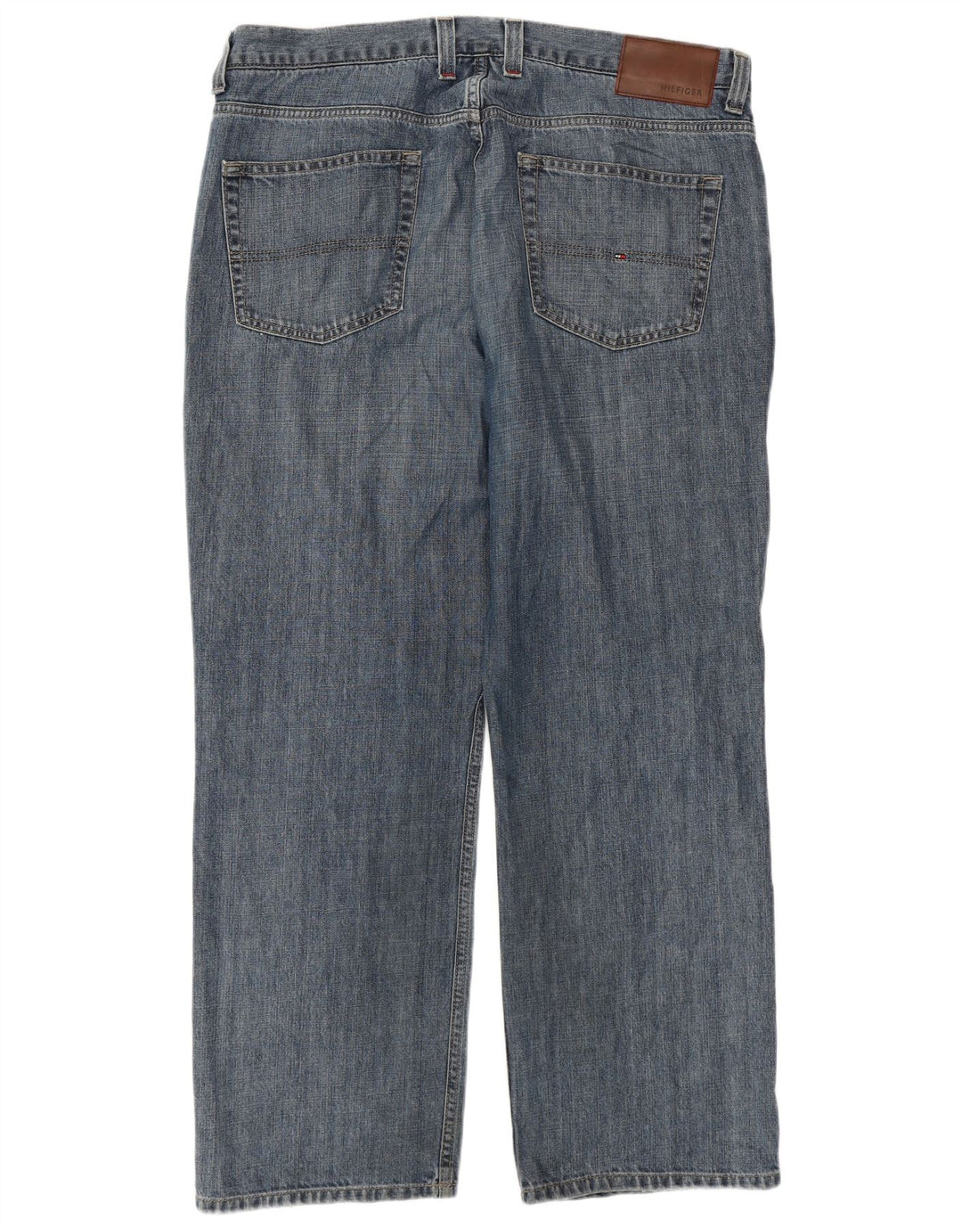TOMMY HILFIGER Herren Straight Jeans W38 L30 Blaue Baumwolle