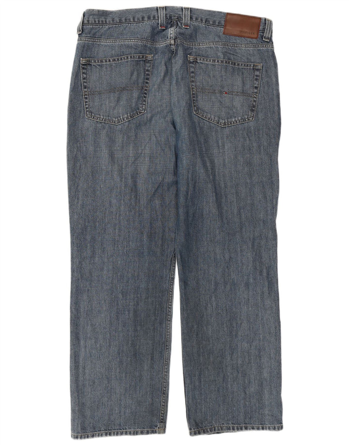 TOMMY HILFIGER Herren Straight Jeans W38 L30 Blaue Baumwolle