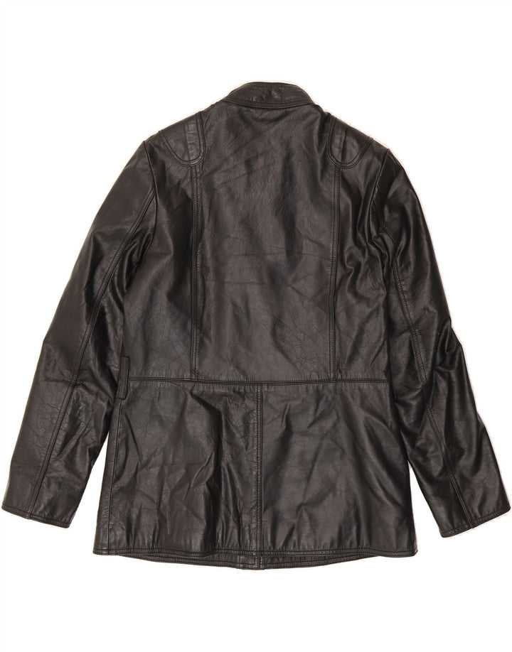 CONBIPEL Womens Leather Jacket IT 44 Medium Black Leather Vintage Conbipel and Second-Hand Conbipel from Messina Hembry 
