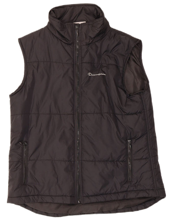 Champion Wattierte Weste für Jungen, 15–16 Jahre, schwarzes Nylon