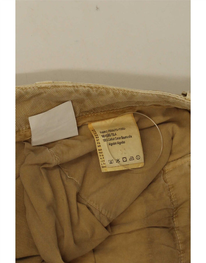 Marlboro Classics Gerade Herren-Cargohose W33 L28 Beige Baumwolle