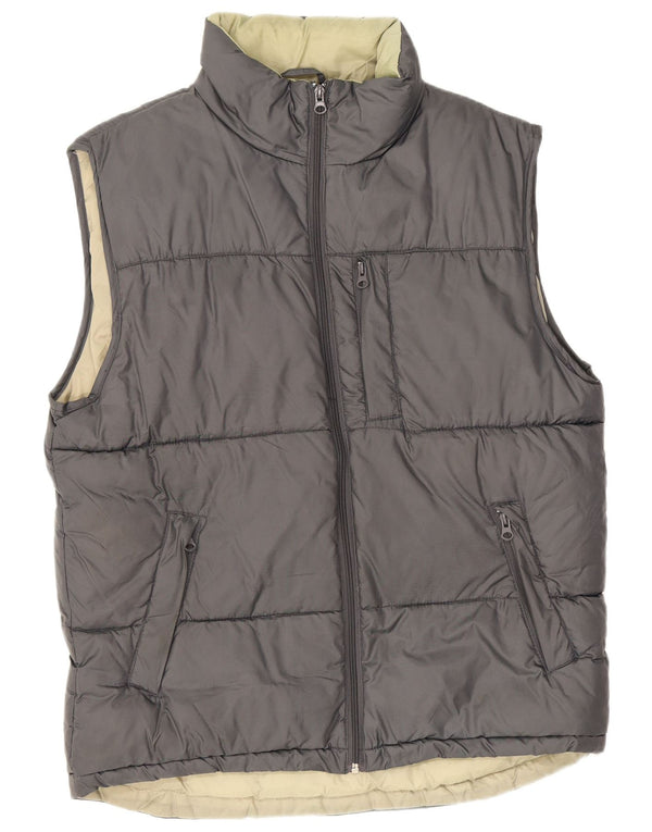 Jack & Jones Herren Wattierte Weste UK 14 Mittelgraues Nylon
