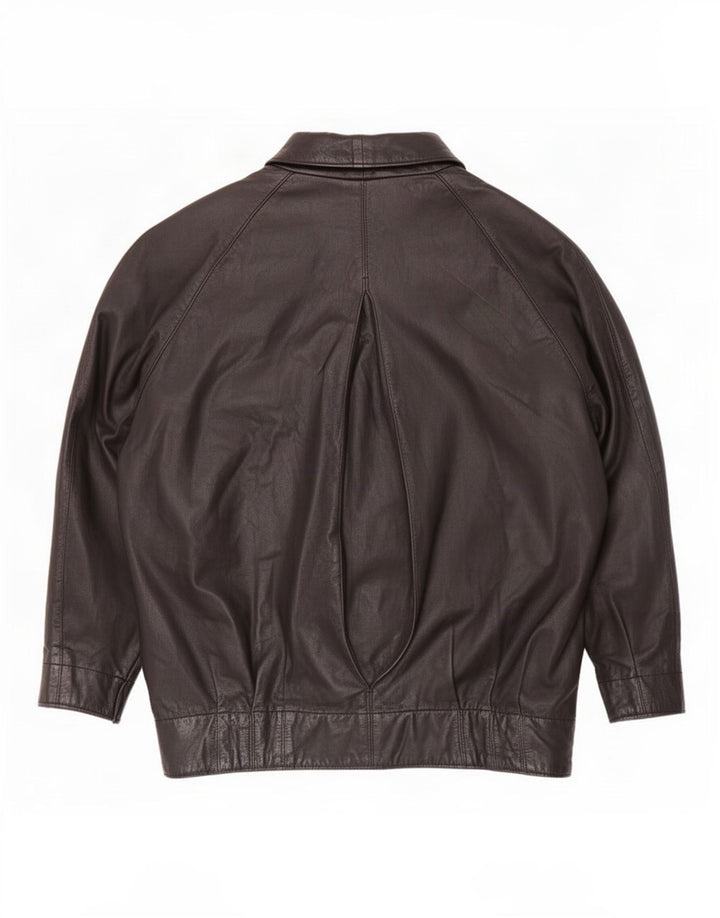 Angelo Muroni Damen Übergroße Lederjacke EU 36 Small Schwarz