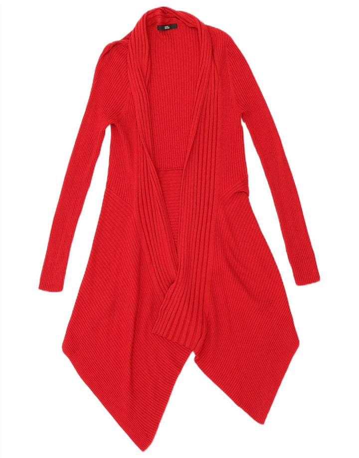 Marks & Spencer Offener Damen-Cardigan-Pullover UK 12 Mittelrotes Polyamid