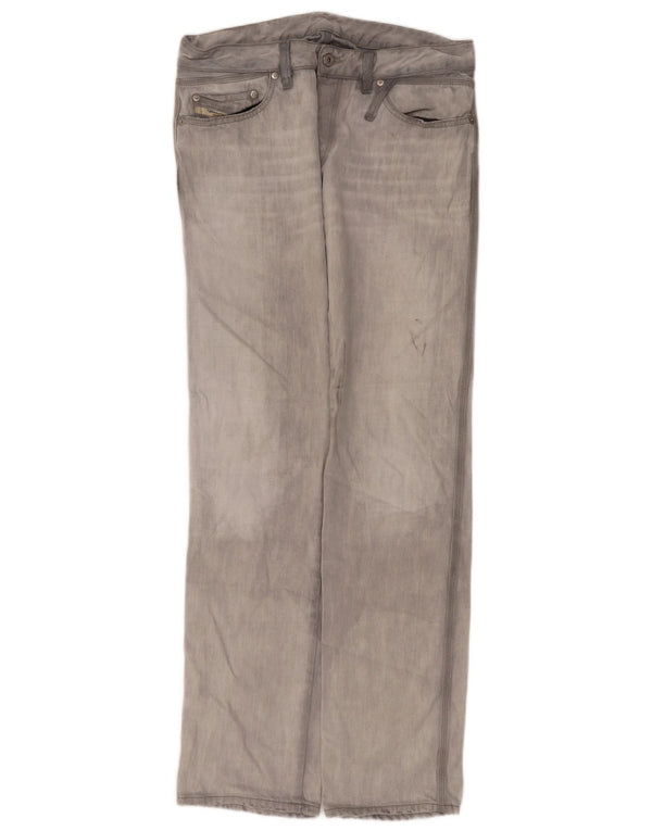 Diesel Herren Straight Jeans W32 L34 Graue Baumwolle