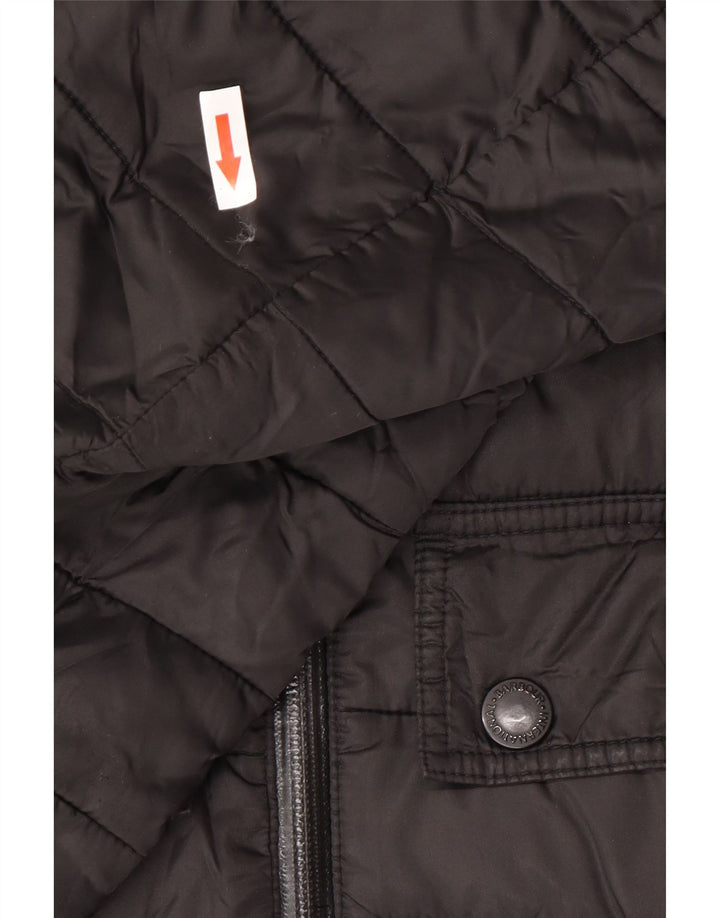 Barbour Herren-Jacke mit Kapuze, gepolstert, UK 40, Größe L, Schwarz, Polyester